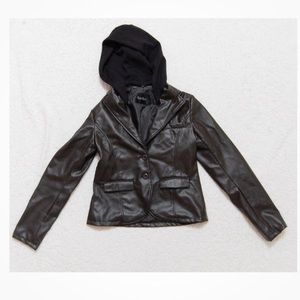 Rote rose faux leather vegan jacket